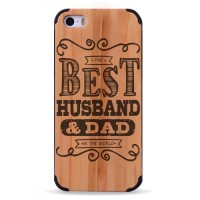 ДЕРЕВЯННЫЙ ЧЕХОЛ ДЛЯ IPHONE 5/5S  "ЛУЧШИЙ МУЖ И ОТЕЦ", best_father_6, Woodoo Case - Купить в интернет-магазине Darilka.com.ua