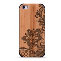 ДЕРЕВЯННЫЙ ЧЕХОЛ ДЛЯ IPHONE 5/5S ЦВЕТОК, woodcase_iphone_5_ukraine, Woodoo Case - Купить в интернет-магазине Darilka.com.ua